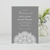 Geometric Glittering Metallic Luxury Wedding Einladung (Stehend Vorderseite)