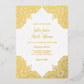 Geometric Glittering Metallic Luxury Wedding Folieneinladung (Vorderseite)