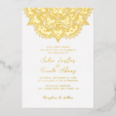 Geometric Glittering Metallic Luxury Wedding Folieneinladung (Vorderseite)