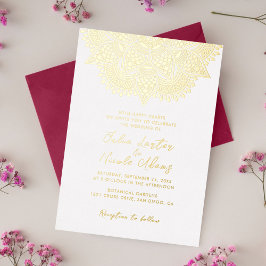 Geometric Glittering Metallic Luxury Wedding Folieneinladung