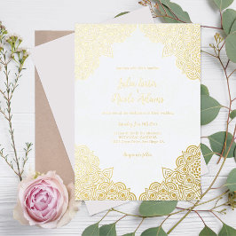 Geometric Glittering Metallic Luxury Wedding Folieneinladung