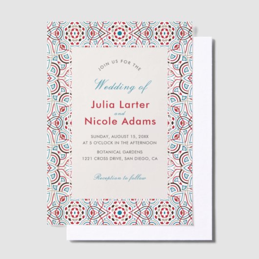 Geometric Glittering Metallic Luxury Wedding Pergament Einladungen (Versetzt)