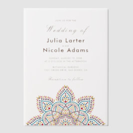 Geometric Glittering Metallic Luxury Wedding Pergament Einladungen