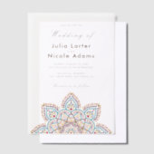 Geometric Glittering Metallic Luxury Wedding Pergament Einladungen (Versetzt)