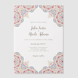 Geometric Glittering Metallic Luxury Wedding Pergament Einladungen