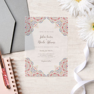 Geometric Glittering Metallic Luxury Wedding Pergament Einladungen