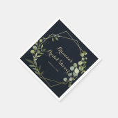 Geometric Gold Blue Green Brautparty Napkins Serviette (Ecke)