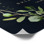 Geometric Gold Blue Green Wedding Begrüßungszeiche Poster (Ecke)