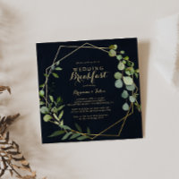 Geometric Gold Blue Green Wedding Breakfast