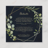 Geometric Gold Blue Green Wedding Details Begleitkarte (Vorderseite)