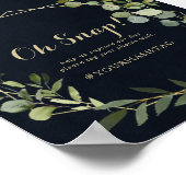 Geometric Gold Blue Green Wedding Oh Snap Sign Poster (Ecke)