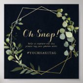 Geometric Gold Blue Green Wedding Oh Snap Sign Poster (Vorne)