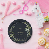 Geometric Gold Blue Green Wedding Paper Plate Pappteller (Party)