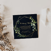 Geometric Gold Blue Green Wedding wünscht gute Hoc Begleitkarte