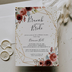 Geometric Gold Brunch mit Brautdusche Einladung