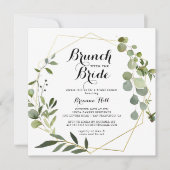 Geometric Gold Brunch mit Brautdusche Einladung (Vorderseite)