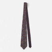 Geometric Gold & Cream Triangles on Dark Plum Patt Krawatte (Vorderseite)