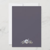 Geometric Gold Dusty Blue Florals Probe Dinner Einladung (Rückseite)