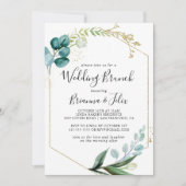 Geometric Gold Floral Tropical Wedding Brunch Einladung (Vorderseite)
