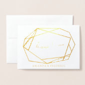 Geometric Gold Foil Jacaranda DANK Card Folienkarte (Vorderseite mit Umschlag)