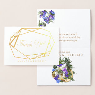 Geometric Gold Foil Jacaranda DANK Card Folienkarte