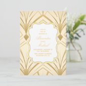 Geometric Gold Gatsby Wedding Einladung (Stehend Vorderseite)