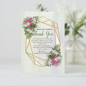 Geometric Gold Glitzer Blume Bouquet RSVP Karte (Stehend Vorderseite)