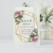 Geometric - Gold Glitzer Blume Bouquet RSVP Karte (Stehend Vorderseite)