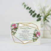 Geometric - Gold Glitzer Blume Bouquet Thema Einladung (Stehend Vorderseite)