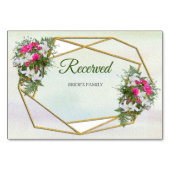 Geometric - Gold Glitzer Blume Bouquet Thema Tischnummer (Vorderseite)