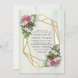Geometric Gold Glitzer Blume Bouquet Theme Einladung