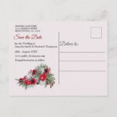 Geometric - Gold Glitzer Burgundy Bouquets Ankündigungspostkarte (Rückseite)