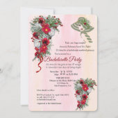 Geometric Gold Glitzer Burgundy Junggeselinnen-Abs Einladung (Vorderseite)