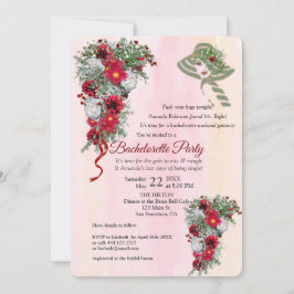 Geometric Gold Glitzer Burgundy Junggeselinnen-Abs Einladung