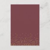 Geometric Gold Glitzer Floral Wedding Reception Begleitkarte (Rückseite)