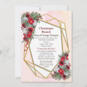 Geometric - Gold Glitzer Polterabend Einladung (Vorderseite)