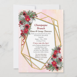 Geometric - Gold Glitzer Polterabend Einladung