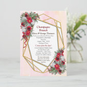 Geometric - Gold Glitzer Polterabend Einladung (Stehend Vorderseite)