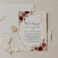 Geometric Gold Glitzer Spring Elopement Empfang