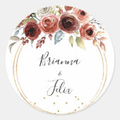 Geometric Gold Glitzer Wedding Umschlag Aufklebers Runder Aufkleber (Vorderseite)