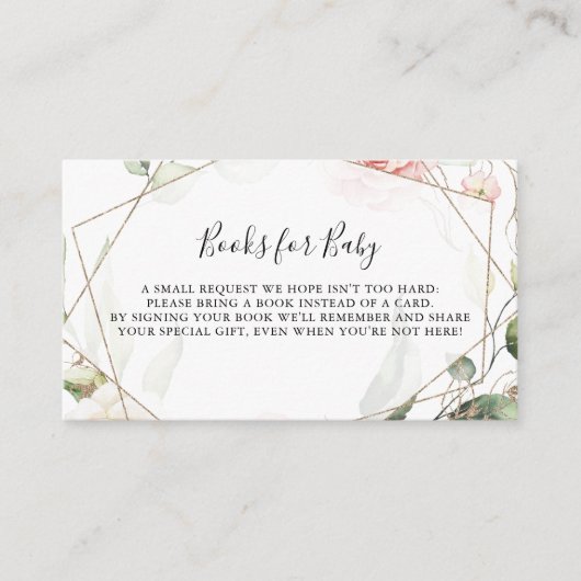 Geometric Gold Green Baby Showbuchanfrage Begleitkarte (Vorderseite)