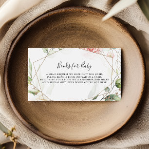 Geometric Gold Green Baby Showbuchanfrage Begleitkarte