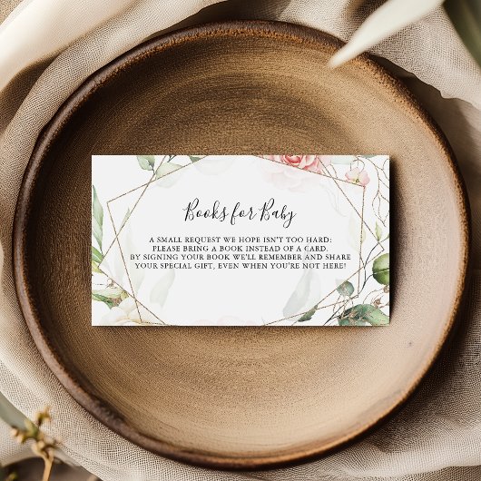 Geometric Gold Green Baby Showbuchanfrage Begleitkarte