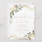 Geometric Gold Green Fall Probe Dinner Einladung (Vorderseite)