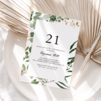Geometric Gold Green Foliage 21. Geburtstag Party