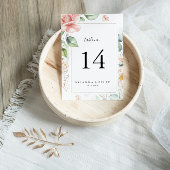 Geometric Gold Green Foliage Floral Wedding Tischnummer