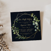 Geometric Gold Green Night Before Probe Dinner Einladung