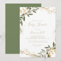 Geometric Gold Greenery Fall Baby Shower