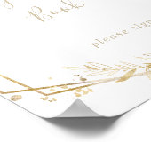 Geometric Gold Greenery Fall Guest Book Sign Poster (Ecke)