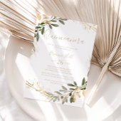 Geometric Gold Greenery Fall Quinceañera Einladung